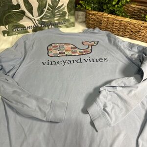 Vineyard Vines Sky Blue Graphic Whale Tee